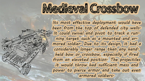 Medieval Crossbow description banner with article of Medieval Crossbow's back story