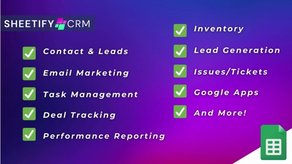 Sheetify CRM 4.0 Features