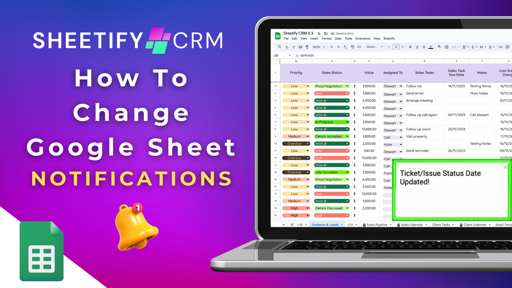 Google Sheets CRM template