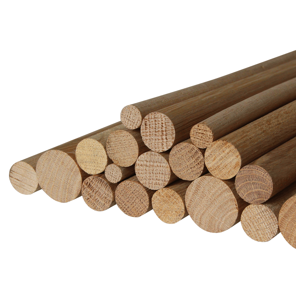 Wooden Dowel Rods - Oak Dowels of Different Sizes and Lengths