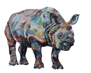rhino, rhino print, rhino gift, one horned rhino