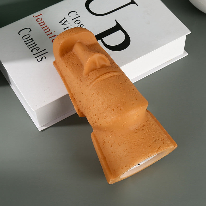 Easter Island Stone Statue Stone Human Head Night Light