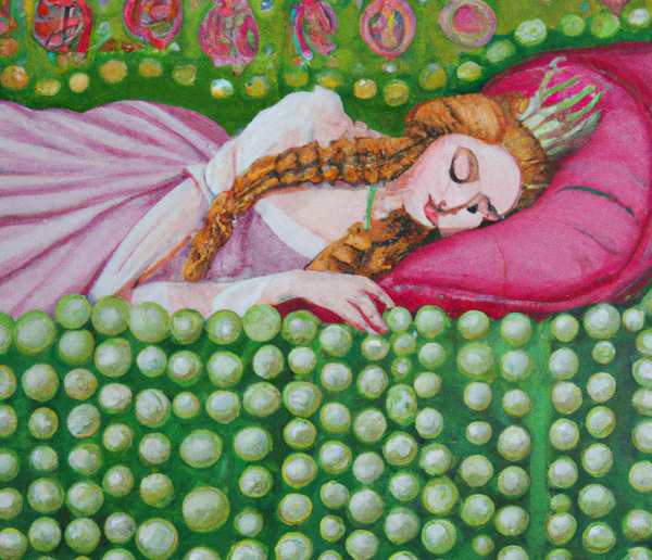 A princess sleeping on a mattress stuffed with peas by No Guarantees Gardening
