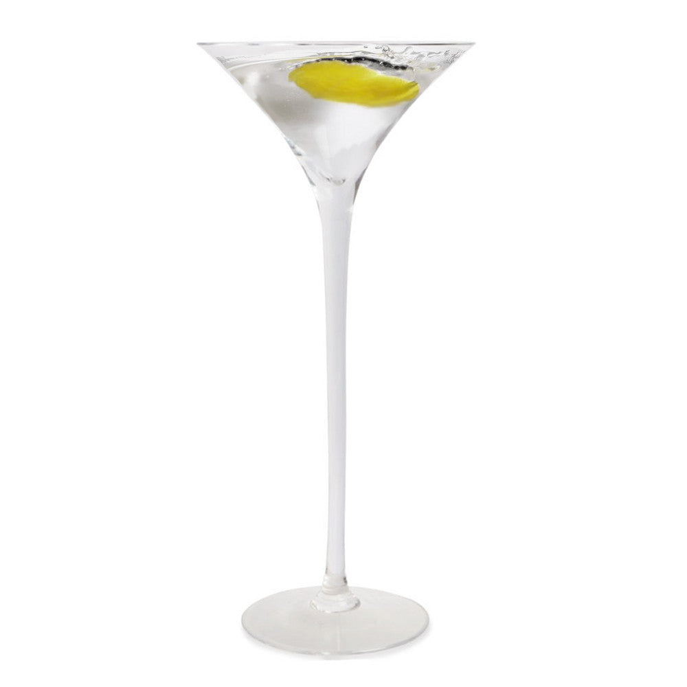 Long Stem Martini Glass (1 Glass) with Free Microfiber Cleaning Cloth