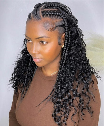 Diagonal Cornrows Tribal Braids