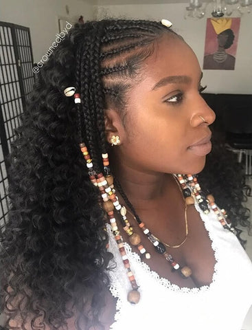 Fulani Braids With Crochet Curly Hair