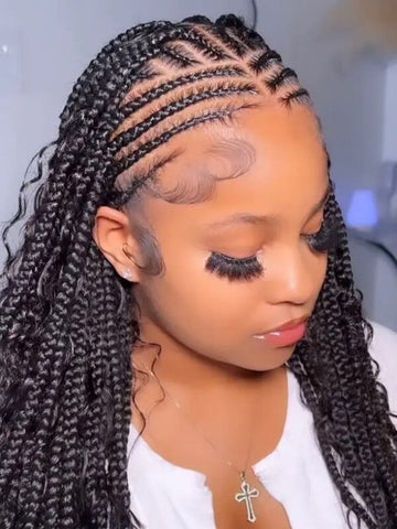 Middle-Part Symmetrical Cornrows