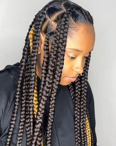 jumbo box braids with higlights