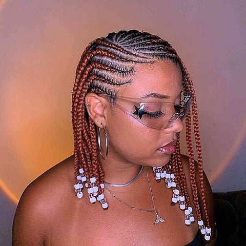 Ombre Blonde Fulani Braids with Beads