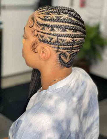 Lemonade Braids With Geometric Patterns