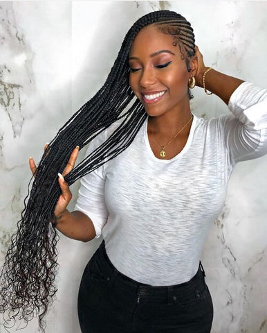 Long Lemonade Braids With Curly Ends
