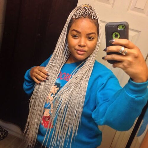 Ombre Platinum Blonde Small Box Braids