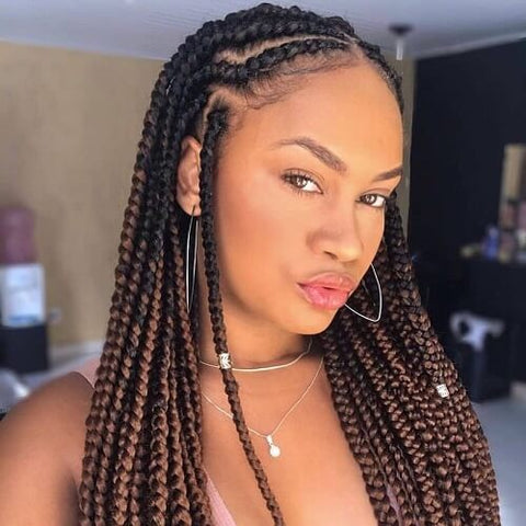 Ombre Auburn Feed-in Goddess Braids