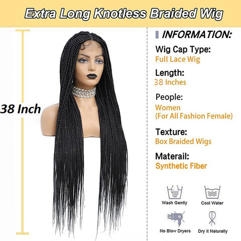 Extra long box braided wig