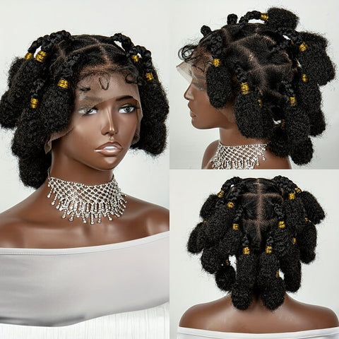 full hd lace bantu knot braided wig