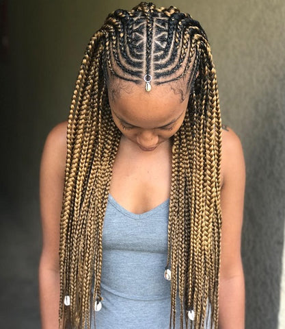 geometric fulani braids with shells