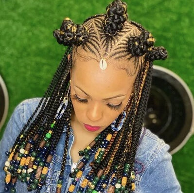 Half Bantu Knots Half Tribal Braids