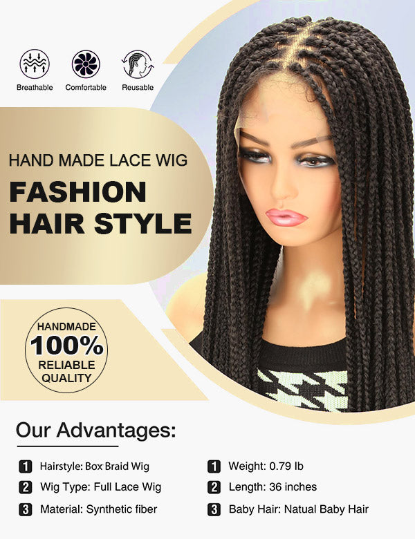 high-quality knotless box braided wig