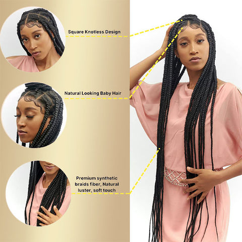 Knotless large box braided wig