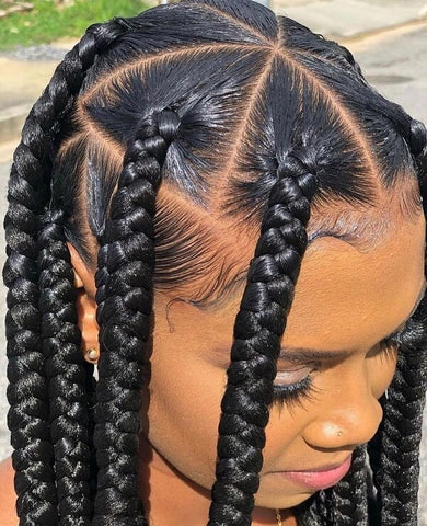 Large Triangle Knotless Braids