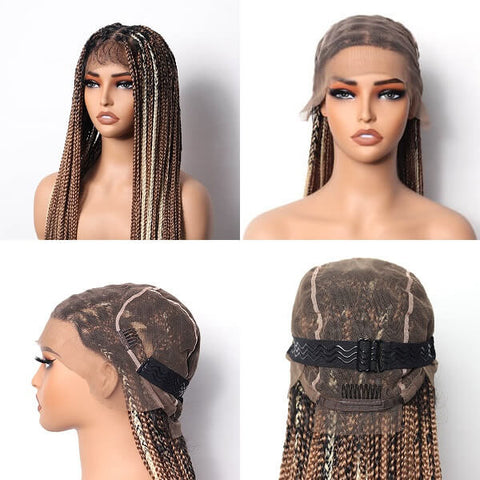 full hd lace ombre braided wig with blonde highlight