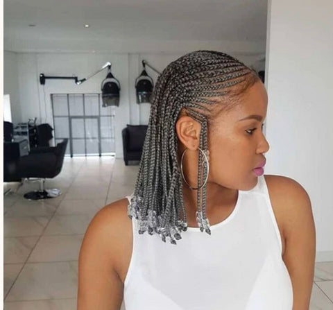 salt and pepper fulani braids