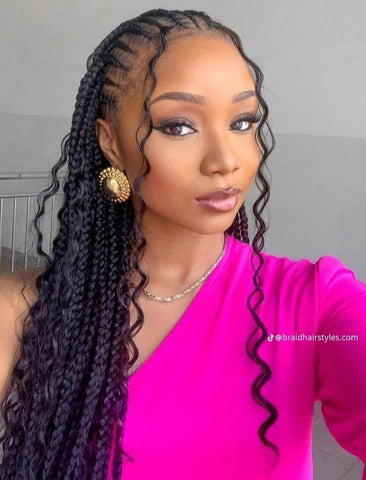 Tribal Braids With Face-Framing Curly Tresses