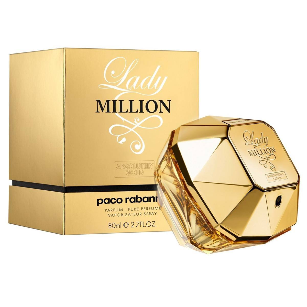 Lady Million Absolutely Gold 2.7 oz Pure Perfume for women ...