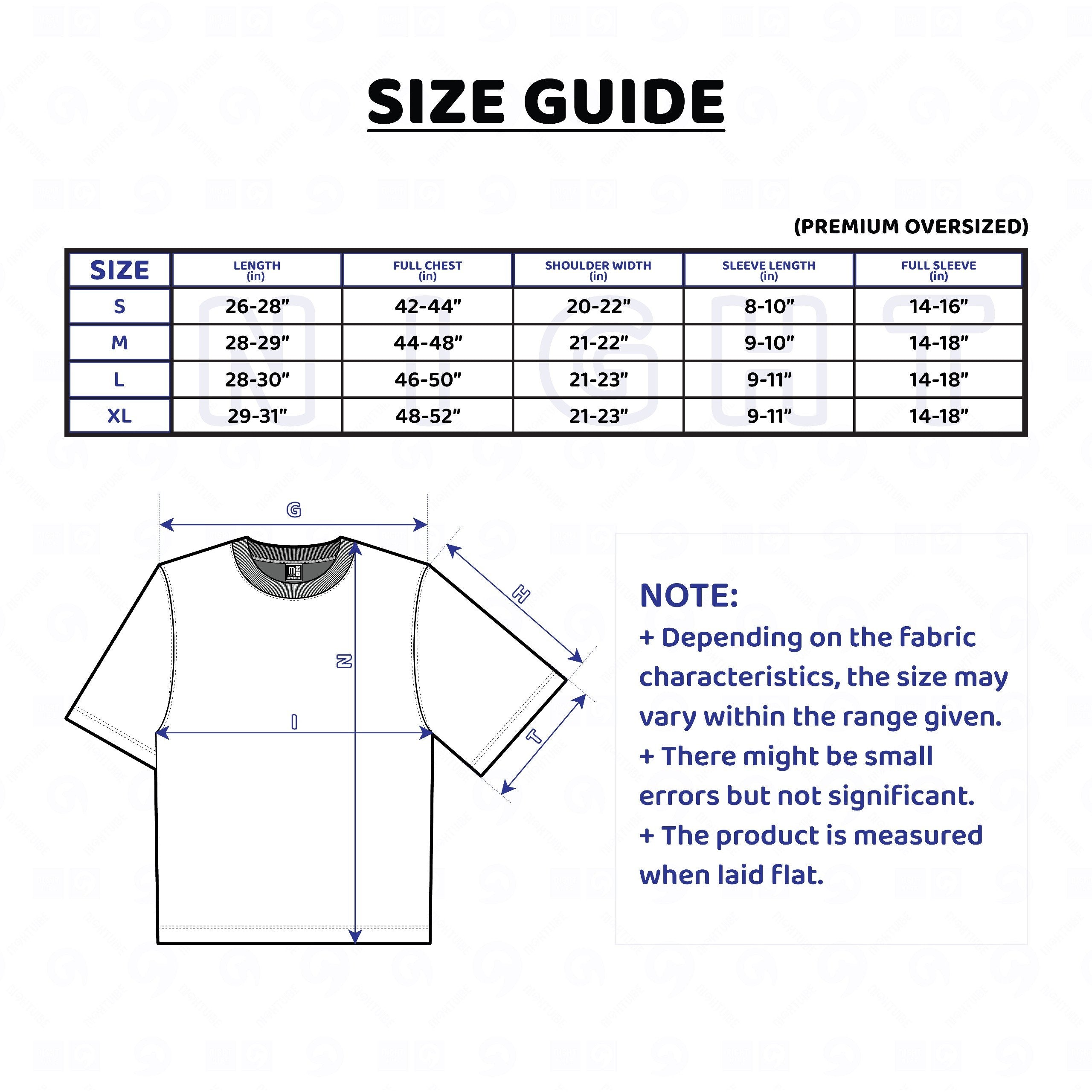 Size Chart – Nightvibe