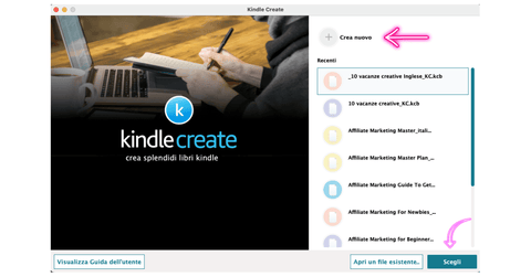 Kindle Create Home Page