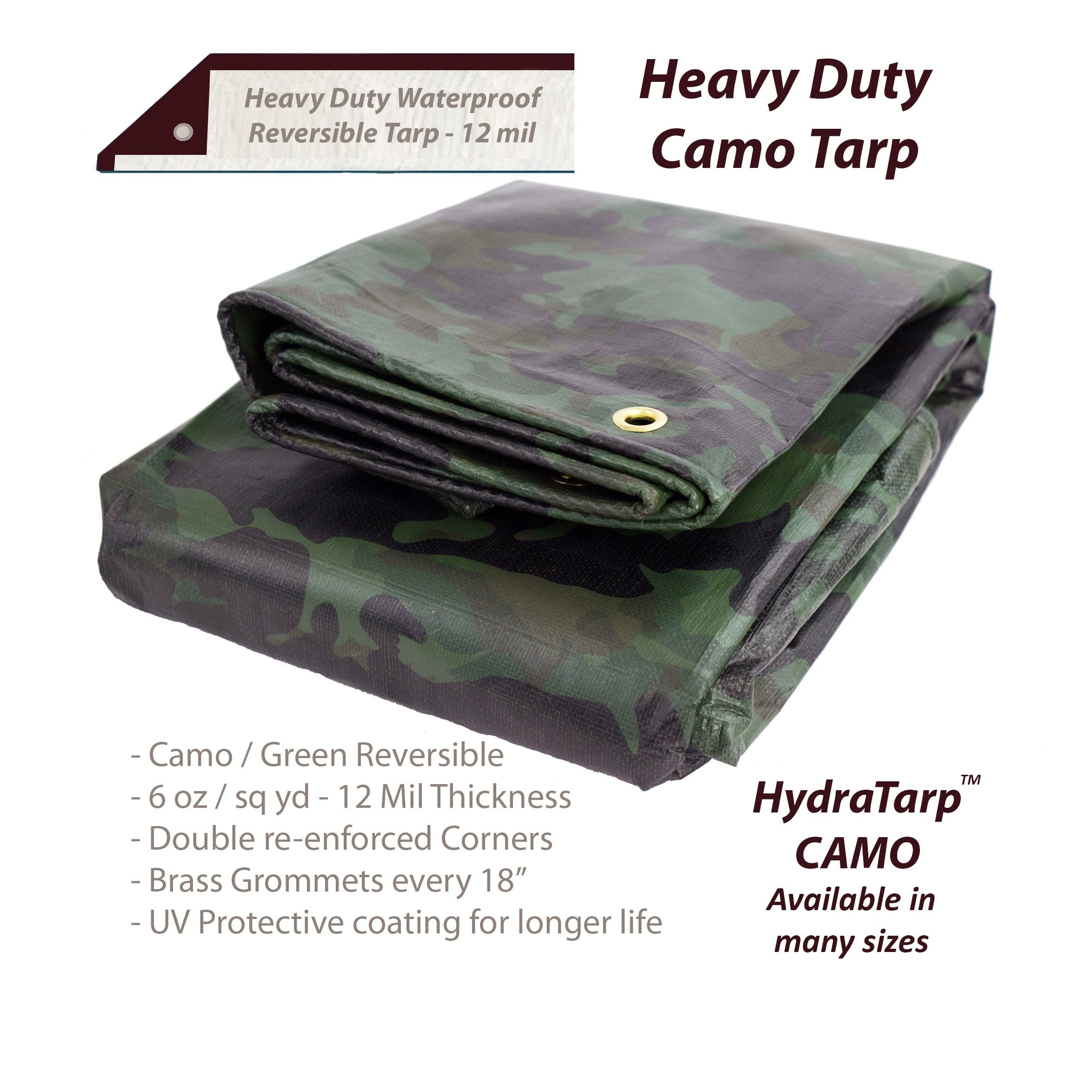 Heavy Duty Waterproof Camo Tarp – HydraBarrier