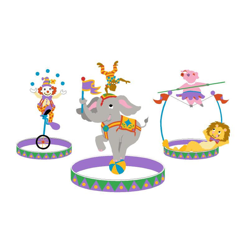 The Three Ring Circus-Small Wall Mural – Elephants on the Wall