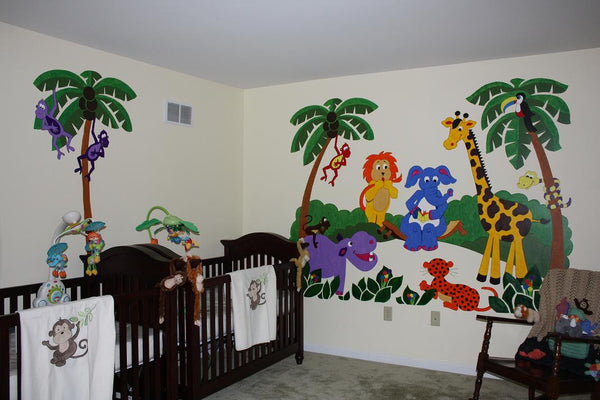 Jungle Story - Small Paint-by-Number Wall Mural – Elephants on the Wall