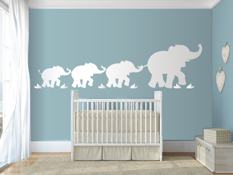 Parade of Elephants Paint-by-Number Wall Mural – Elephants on the Wall