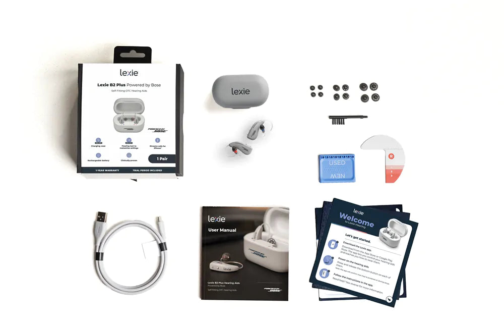 Lexie B2 Plus Hearing Aids what's in the box