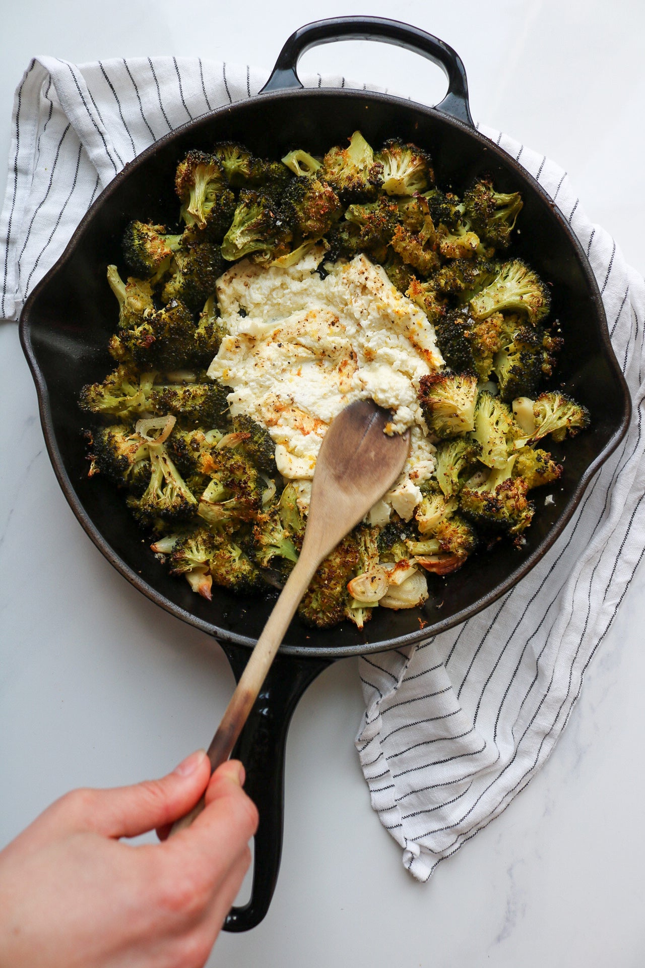 Baked Brocolli and Feta Dip tik tok