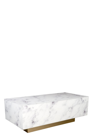 Mf191104 Wg Lyla Block Faux Marble Coffee Table In White And Gold Statements By J