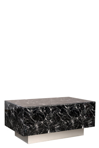 Mf B Kara Block Faux Marble Coffee Table In Black Statements By J