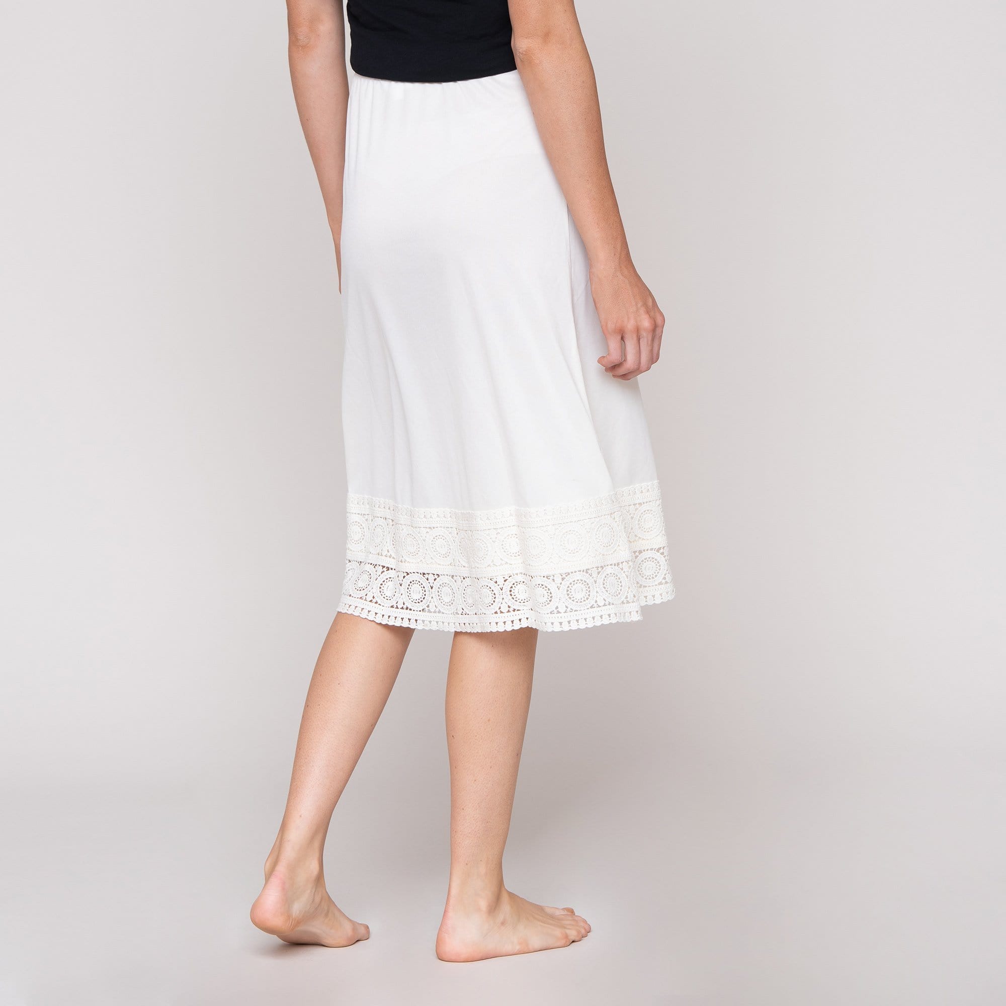 high waisted white skirt extender