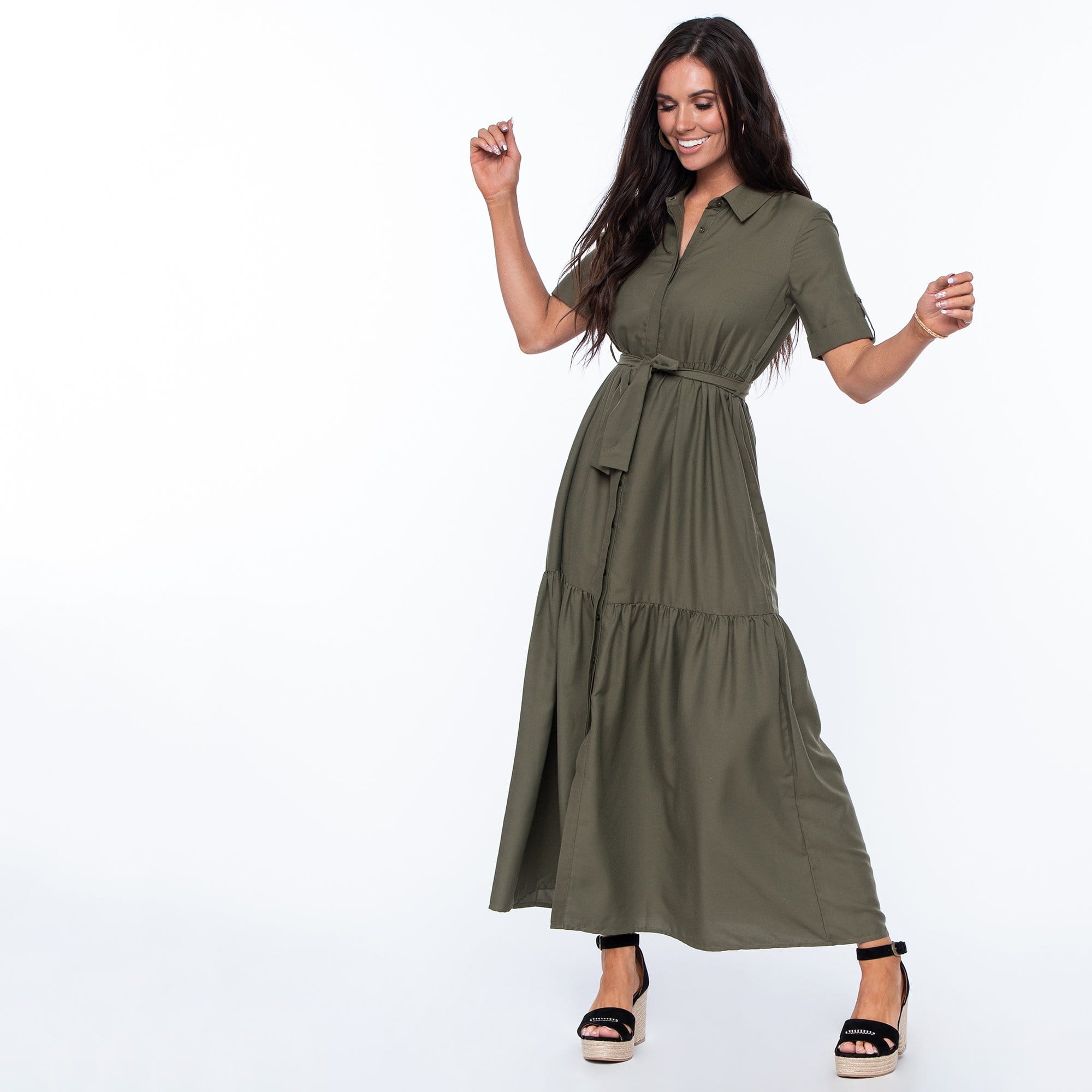 Belted Maxi Dress with Built-In Bra - Soma