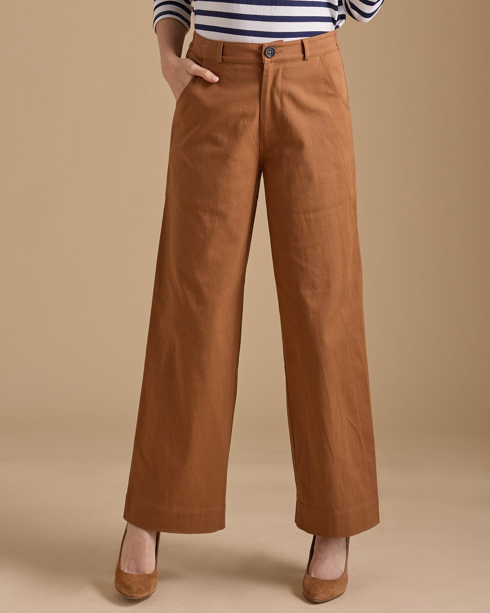 Marlowe Linen Trousers - Brown – Pretty Lavish