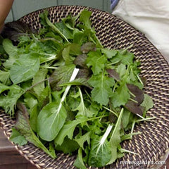 Stirfry greens in a basket