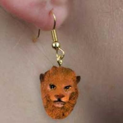 Animal Wildlife LION Head Resin Dangle Earrings...Clearance Priced - DOG*GONE*IT*GIFTS
