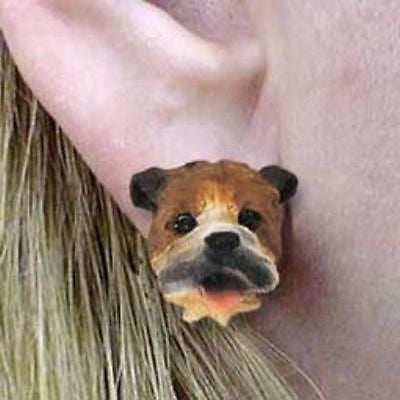 Post Style BULLDOG BROWN Resin Dog Head Post Earrings - DOG*GONE*IT*GIFTS