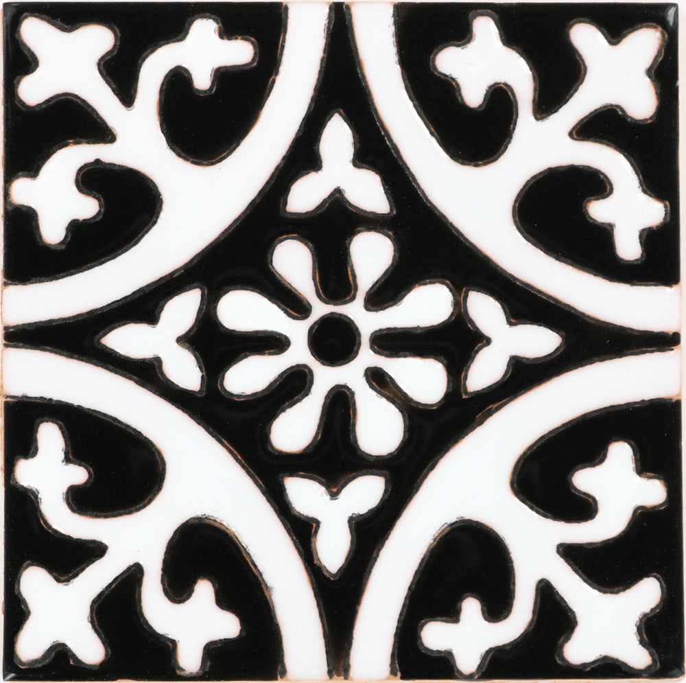 Santa Barbara Ceramic Decorative Tile La Quinta Black