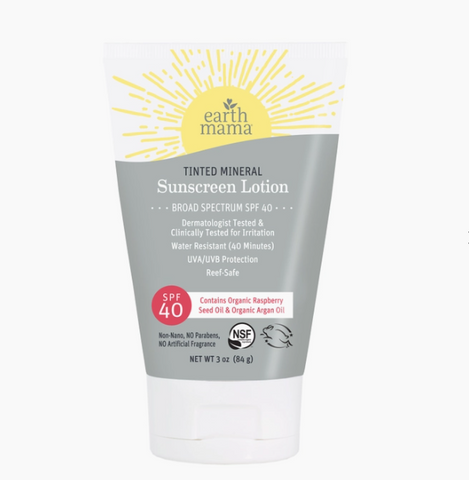 earth mama tinted mineral sunscreen lotion spf 40