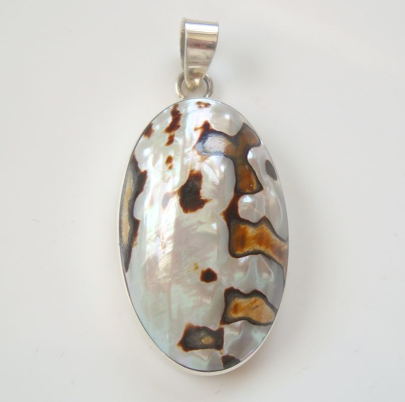 Tahitian Mother of Pearl Sterling Silver Necklace PENDANT Jewelry ...