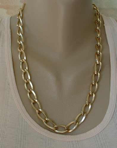 Large Link Chain Necklace Lightweight Goldtone Eloxal 23-inch Vintage ...