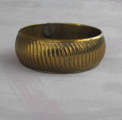 8.5 Length Fashion Wide Brass Geometric Ribbed Upcycled Vintage Bangle Bracelet for Women 8.5 Length Fashion Wide Brass Geometric Ribbed Upcycled Vintage Bangle Bracelet for Women