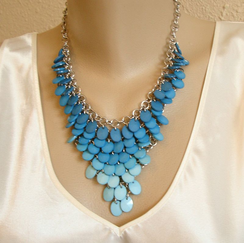 Diamond and Turquoise Bib Necklace - Carol Brodie Collection